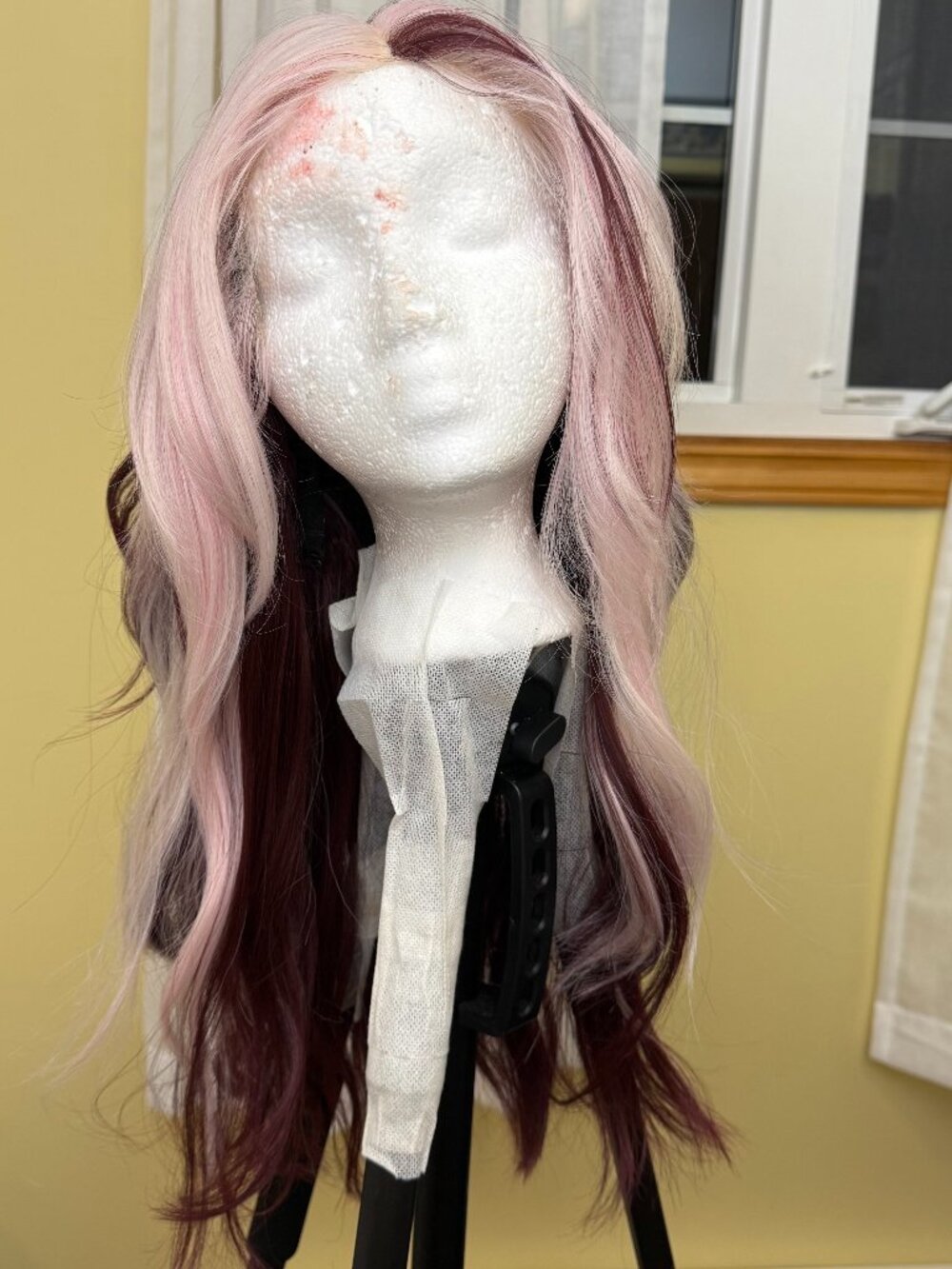 Synthetic Two Toned Pink Lace Front Wig
